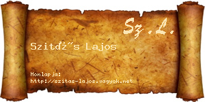 Szitás Lajos névjegykártya